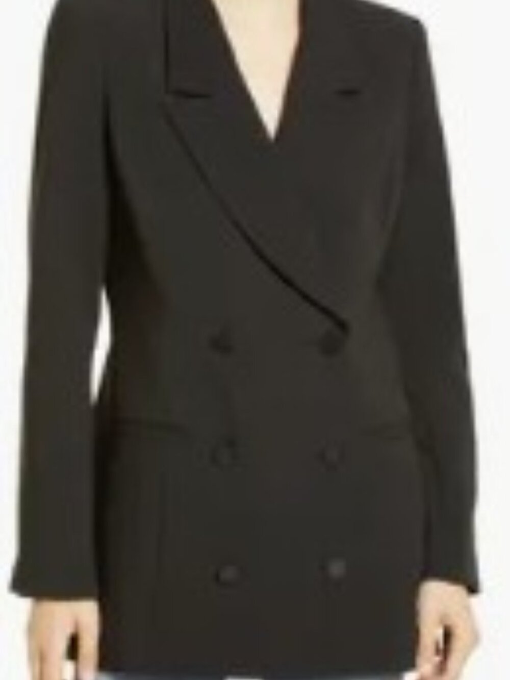 NWT Good American Black Longline Double-Breasted Blazer - 3X - 22/24 $259